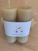 Load image into Gallery viewer, Hand Rolled Beeswax Candle - 4&quot; pillar candle
